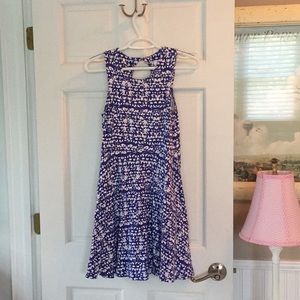 Blue and white patterned Skater Style dress